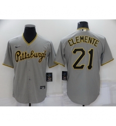 Youth Pittsburgh Pirates 21 Roberto Clemente Grey Cool Base Stitched jersey