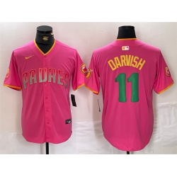 Men San Diego Padres 11 Yu Darvish Pink Cool Base Stitched Baseball Jersey