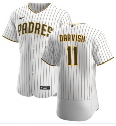 Men San Diego Padres 11 Yu Darvish White Home Flexbase Jersey