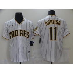 Men San Diego Padres 11 Yu Darvish White Home Flexbase Jersey