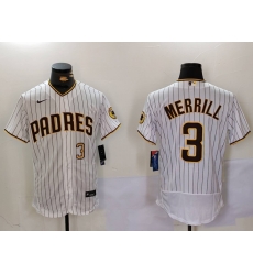 Men San Diego Padres 3 Jackson Merrill white Cool Base Stitched Baseball Jersey 013