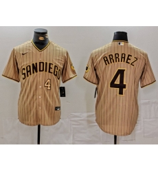 Men San Diego Padres 4 Luis Arraez Tan Cool Base Stitched Baseball Jersey 1