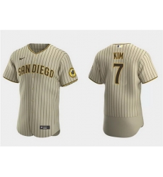 Men San Diego Padres 7 Ha Seong Kim Tan Flex Base Stitched Baseball Jersey