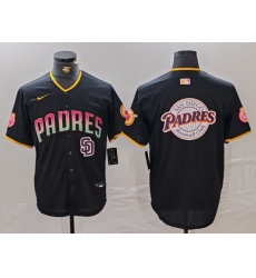 Men San Diego Padres Black Team Big Logo Cool Base Stitched Baseball JerseyS 2