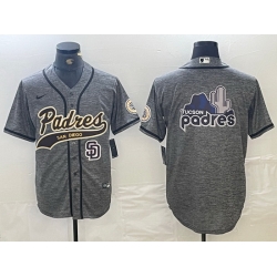 Men San Diego Padres Blank Gray Camo Cool Base Stitched Baseball Jerseys 1