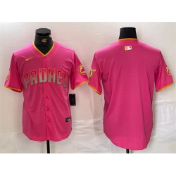 Men San Diego Padres Blank Pink Cool Base Stitched Baseball Jersey