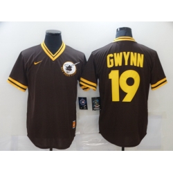 Men San Diego Padres Tony Gwynn 19 Brown MLB Jersey