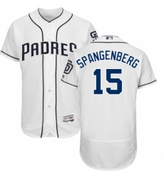 Mens Majestic San Diego Padres 15 Cory Spangenberg White Home Flexbase Authentic Collection MLB Jersey