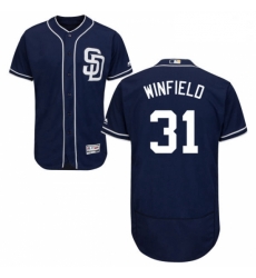 Mens Majestic San Diego Padres 31 Dave Winfield Navy Blue Alternate Flex Base Authentic Collection MLB Jersey