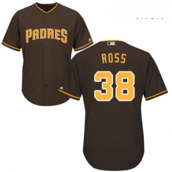 Mens Majestic San Diego Padres 38 Tyson Ross Replica Brown Alternate Cool Base MLB Jersey 