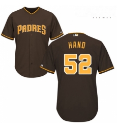 Mens Majestic San Diego Padres 52 Brad Hand Replica Brown Alternate Cool Base MLB Jersey 