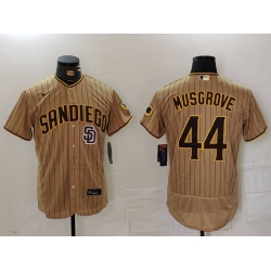 Nike Men San Diego Padres 44 Musgrove Tan Brown Authentic Alternate Player Jersey 1