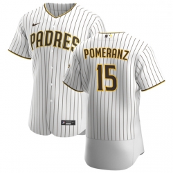 San Diego Padres 15 Drew Pomeranz Men Nike White Brown Home 2020 Authentic Player Jersey