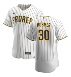 San Diego Padres 30 Eric Hosmer Men Nike White Brown Home 2020 Authentic Player Jersey