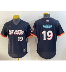 Women San Diego Padres  19 Tony Gwynn Obsidian 2026 City Connect Stadium Stitched Baseball Jersey  