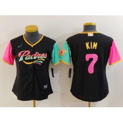 Women San Diego Padres 7 Ha Seong Kim Black City Connect Stitched Baseball Jersey