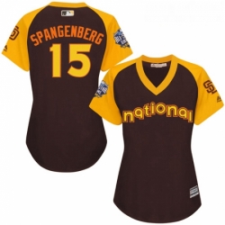 Womens Majestic San Diego Padres 15 Cory Spangenberg Authentic Brown 2016 All Star National League BP Cool Base Cool Base MLB Jersey