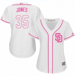 Womens Majestic San Diego Padres 35 Randy Jones Authentic White Fashion Cool Base MLB Jersey