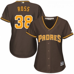 Womens Majestic San Diego Padres 38 Tyson Ross Authentic Brown Alternate Cool Base MLB Jersey 