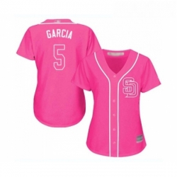 Womens San Diego Padres 5 Greg Garcia Replica Pink Fashion Cool Base Baseball Jersey 