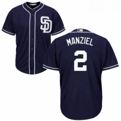 Youth Majestic San Diego Padres 2 Johnny Manziel Replica Navy Blue Alternate 1 Cool Base MLB Jersey