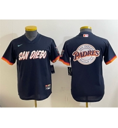 Youth San Diego Padres Team Big Logo Obsidian 2026 City Connect Stadium Stitched Baseball Jersey 001