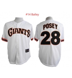 Men Mitchell and Ness San Francisco Giants Bailey #14 White Throwback MLB Jersey