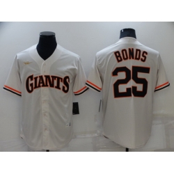 Men San Francisco Giants 25 Barry Bonds Cream Cool Base Stitched jersey