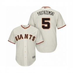 Men San Francisco Giants #5 Mike Yastrzemski Authentic Cream Home Cool Base Baseball Player Jersey