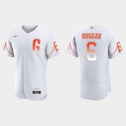 Men San Francisco Giants 6 Steven Duggar Men 2021 City Connect Authentic White Jersey