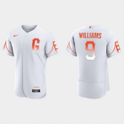 Men San Francisco Giants 9 Matt Williams Men 2021 City Connect Authentic White Jersey