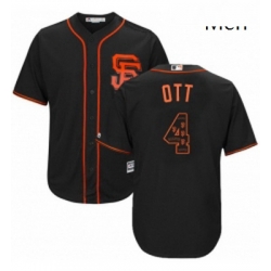 Mens Majestic San Francisco Giants 4 Mel Ott Authentic Black Team Logo Fashion Cool Base MLB Jersey