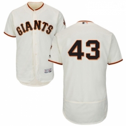 Mens Majestic San Francisco Giants 43 Dave Dravecky Cream Home Flex Base Authentic Collection MLB Jersey