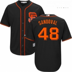 Mens Majestic San Francisco Giants 48 Pablo Sandoval Replica Black Alternate Cool Base MLB Jersey 