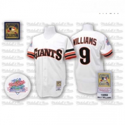 Mens Mitchell and Ness San Francisco Giants 9 Matt Williams Authentic White Throwback MLB Jersey