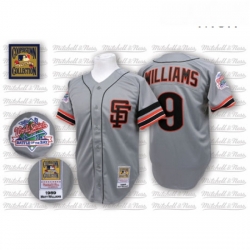 Mens Mitchell and Ness San Francisco Giants 9 Matt Williams Replica Grey Throwback MLB Jersey