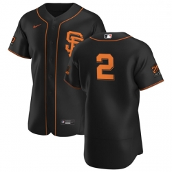 San Francisco Giants 2 Daniel Robertson Men Nike Black Alternate 2020 Authentic 20 at 24 Patch Player MLB Jersey