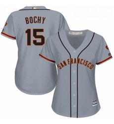 Womens Majestic San Francisco Giants 15 Bruce Bochy Authentic Grey Road Cool Base MLB Jersey