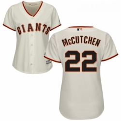 Womens Majestic San Francisco Giants 22 Andrew McCutchen Authentic Cream Home Cool Base MLB Jersey 