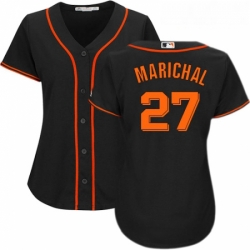 Womens Majestic San Francisco Giants 27 Juan Marichal Replica Black Alternate Cool Base MLB Jersey