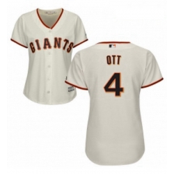 Womens Majestic San Francisco Giants 4 Mel Ott Authentic Cream Home Cool Base MLB Jersey