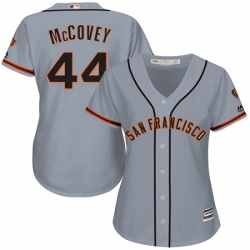 Womens Majestic San Francisco Giants 44 Willie McCovey Replica Grey Road Cool Base MLB Jersey