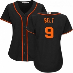 Womens Majestic San Francisco Giants 9 Brandon Belt Authentic Black Alternate Cool Base MLB Jersey