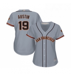 Womens San Francisco Giants 19 Tyler Austin Replica Grey Road Cool Base Baseball Jersey 