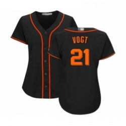 Womens San Francisco Giants 21 Stephen Vogt Replica Black Alternate Cool Base Baseball Jersey 