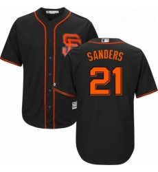 Youth Majestic San Francisco Giants 21 Deion Sanders Replica Black Alternate Cool Base MLB Jersey