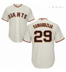 Youth Majestic San Francisco Giants 29 Jeff Samardzija Authentic Cream Home Cool Base MLB Jersey