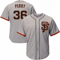 Youth Majestic San Francisco Giants 36 Gaylord Perry Authentic Grey Road 2 Cool Base MLB Jersey