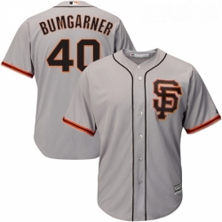 Youth Majestic San Francisco Giants 40 Madison Bumgarner Authentic Grey Road 2 Cool Base MLB Jersey