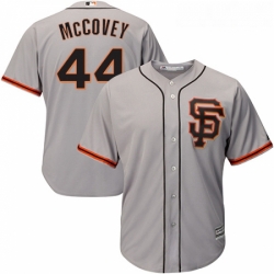 Youth Majestic San Francisco Giants 44 Willie McCovey Replica Grey Road 2 Cool Base MLB Jersey